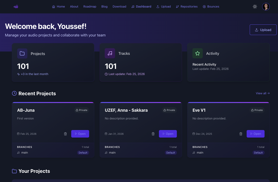 SoundPrivate version control for music producers