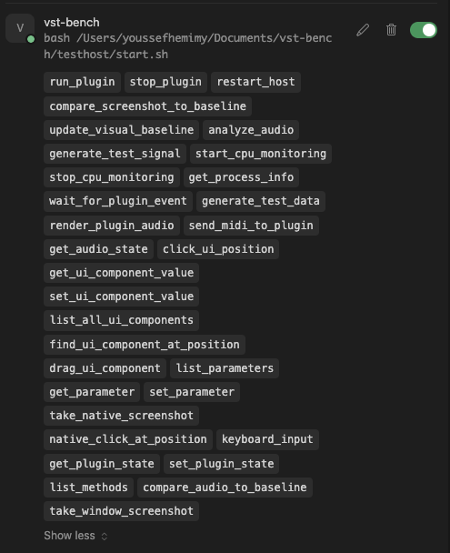 vst-bench MCP server for AI-driven VST/AU testing